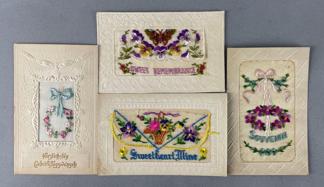 Postcards - 10 WW1 Embroidered Souvenir (1 of 2)