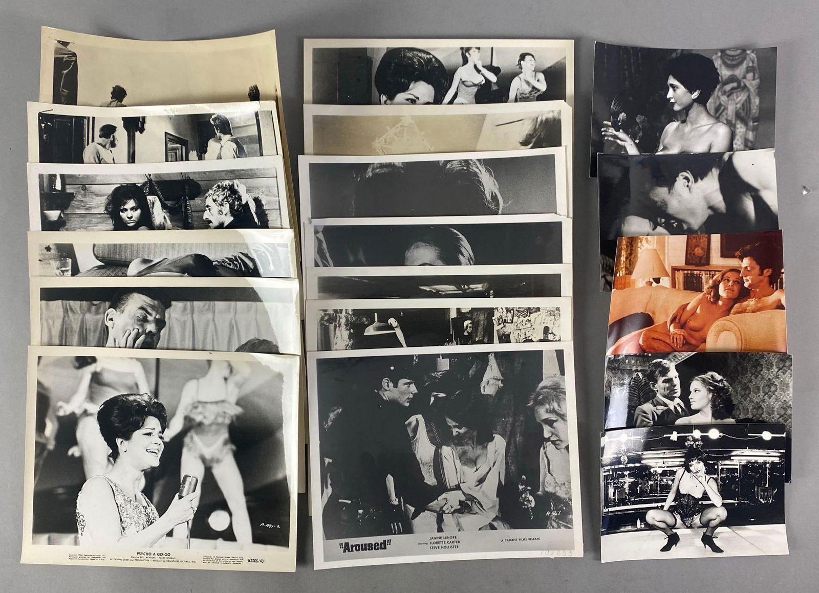 Group of Vintage Risque Movie Stills and Photographs: In-House Shipping Option: If you would like to use our in-house shipping service, please select “Arrange My Own Shipping” when paying your invoice. After payment, our in-house shipping team