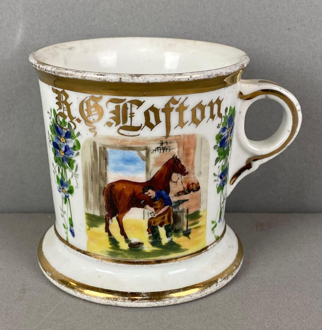 Antique Blacksmith Occupational Shaving Mug (1 of 2)