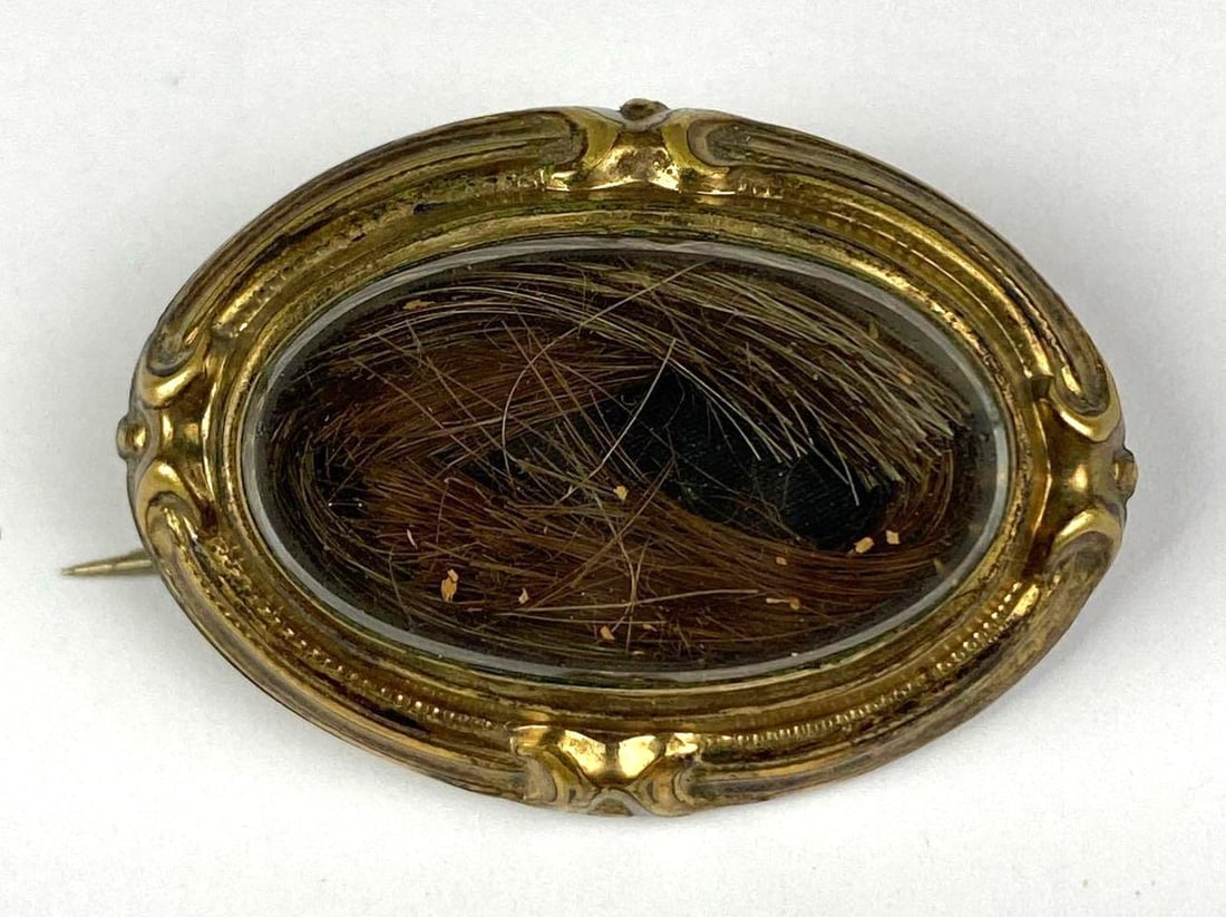 Antique Hair Mourning Brooch (1 of 3)