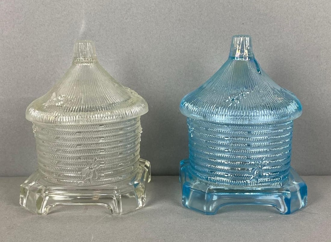 Group of 2 Glass Beehive Honey Jars (1 of 4)