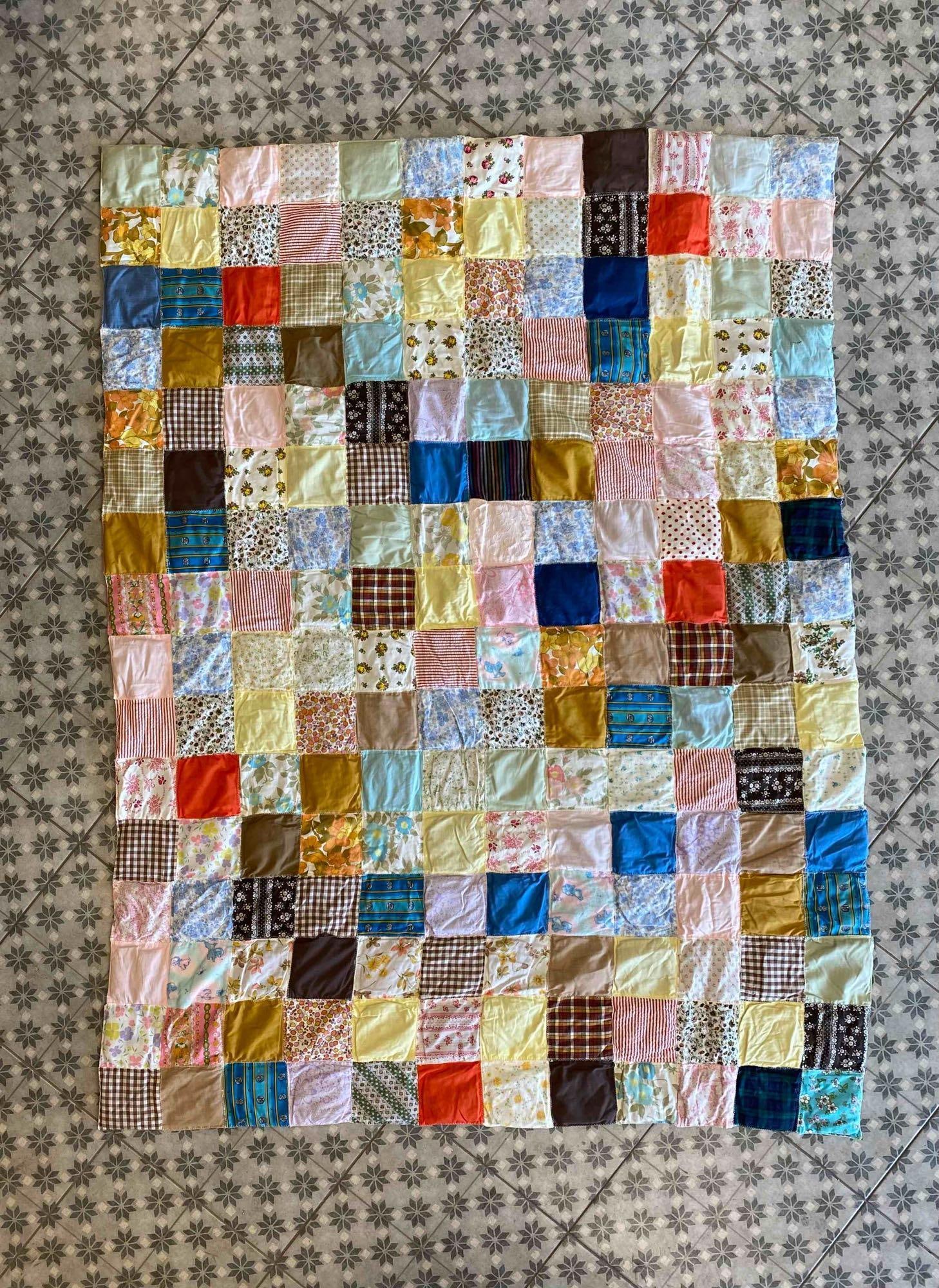 Vintage Machine Patch Work Quilt - 2