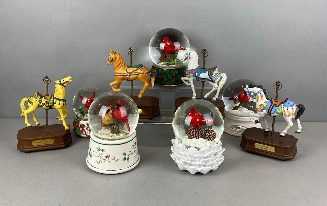 Group of Snow Globes and Carousel Horses: In-House Shipping Option: If you would like to use our in-house shipping service, please select “Arrange My Own Shipping” when paying your invoice. After payment, our in-house shipping team wi