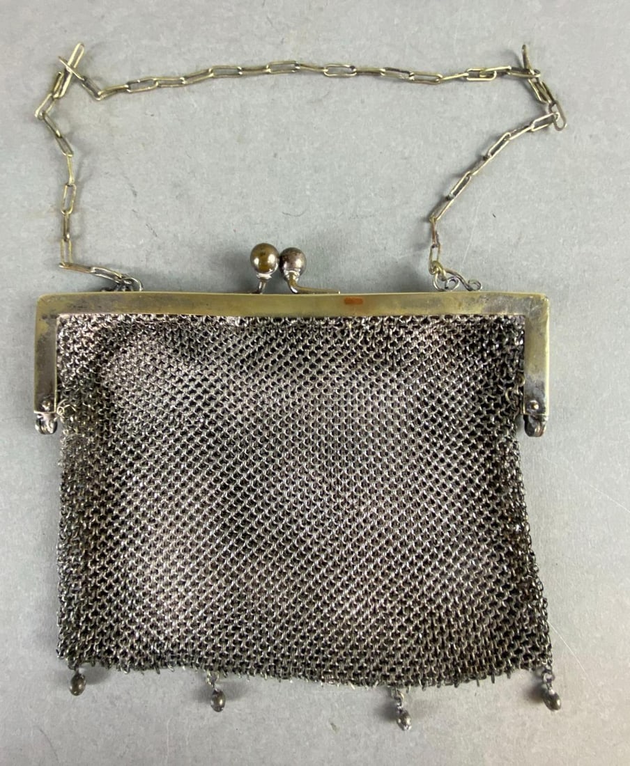 Vintage German Silver Metal Mesh Purse (1 of 4)
