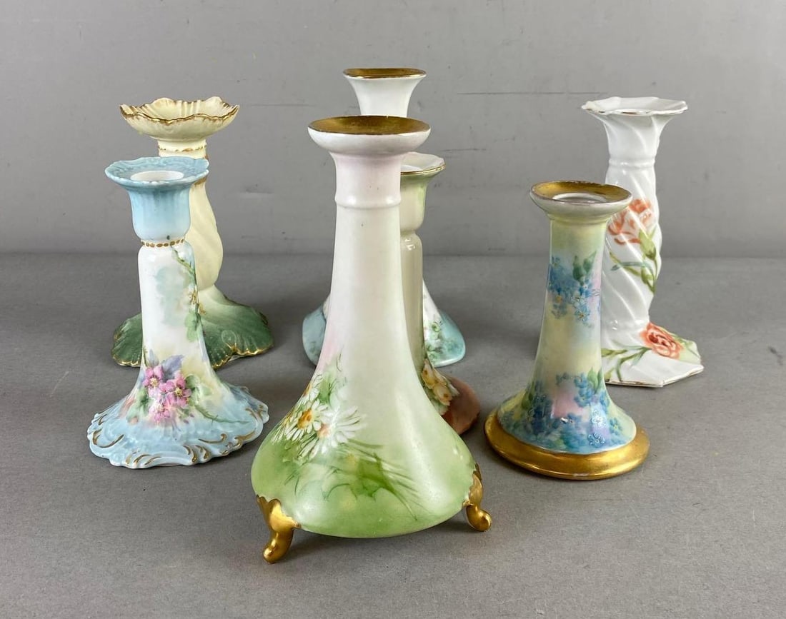 Group of Assorted Limoges France Porcelain Candlestick holders (1 of 3)
