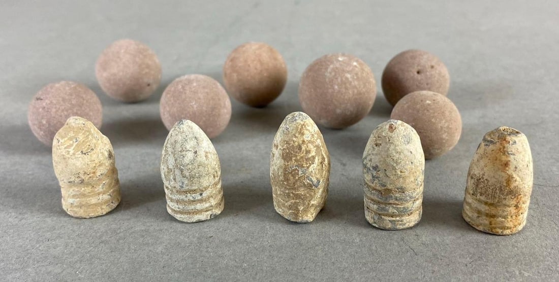 Group of Civil War Era Minnie Lead Balls and More: In-House Shipping Option: If you would like to use our in-house shipping service, please select “Arrange My Own Shipping” when paying your invoice. After payment, our in-house shipping team wi