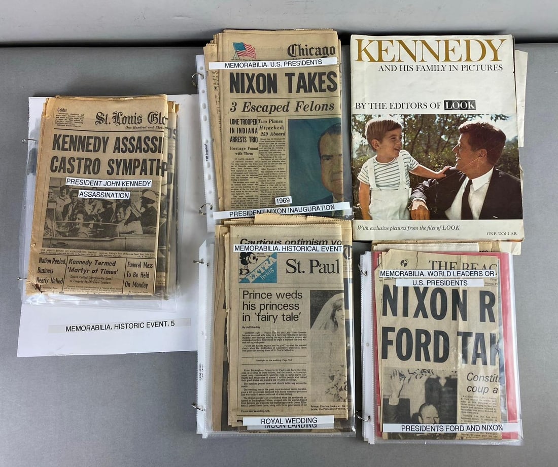 Group of Assorted Vintage Historical Events Newspapers (1 of 3)