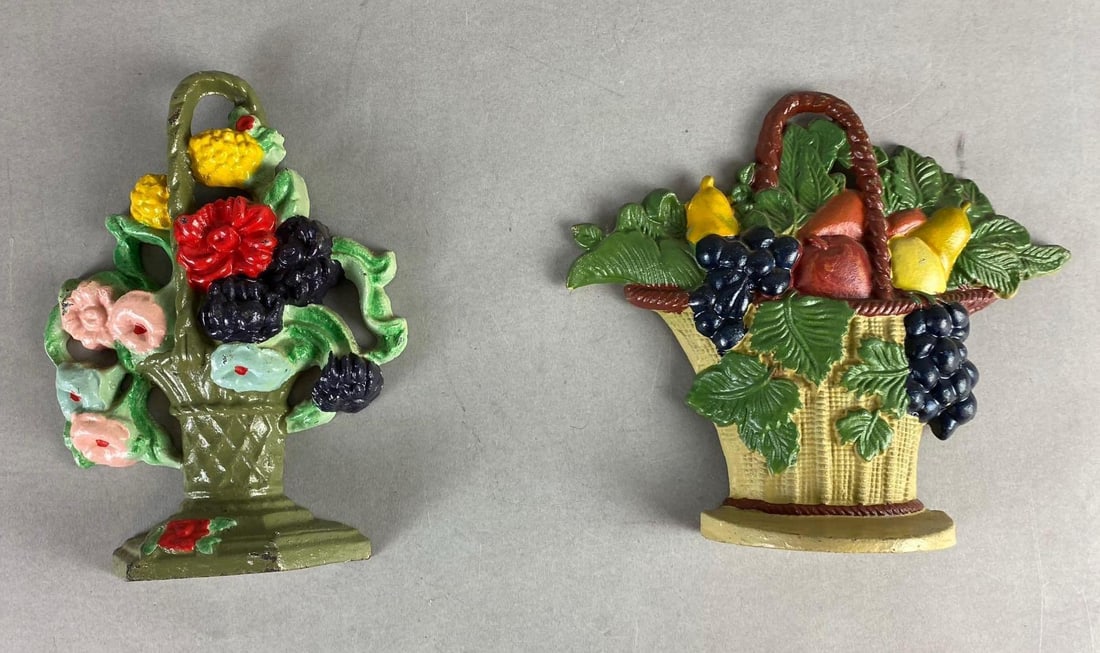 Group of 2 Cast Iron Flower Door Stops (1 of 3)
