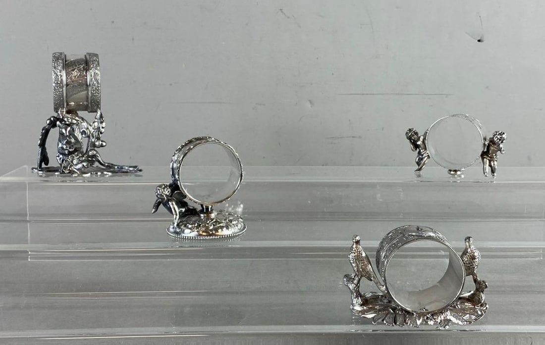 Group of Antique Victorian Silver Plated Napkins Ring Holders: In-House Shipping Option: If you would like to use our in-house shipping service, please select “Arrange My Own Shipping” when paying your invoice. After payment, our in-house shipping team wi