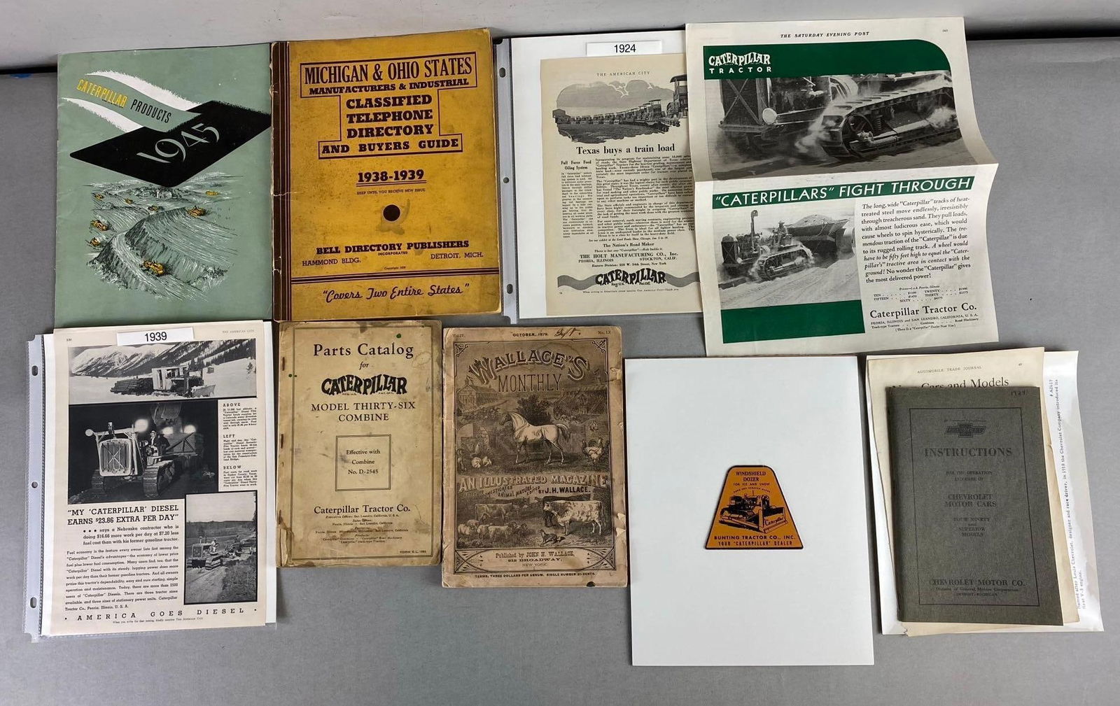 Group of Vintage Caterpillar Tractor Co. Advertising Prints and More (1 of 3)