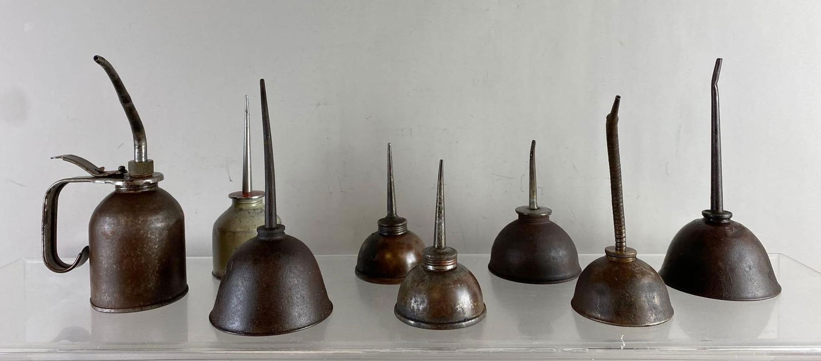 Group of Assorted Vintage Metal Oilers: In-House Shipping Option: If you would like to use our in-house shipping service, please select “Arrange My Own Shipping” when paying your invoice. After payment, our in-house shipping team wi