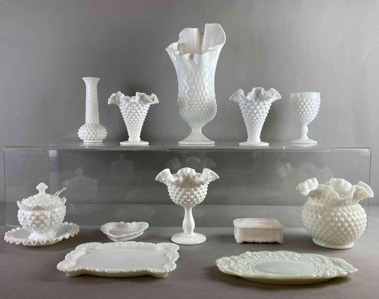 Group of Vintage Fenton Art Hobnail Glassware: In-House Shipping Option: If you would like to use our in-house shipping service, please select “Arrange My Own Shipping” when paying your invoice. After payment, our in-house shipping team wi