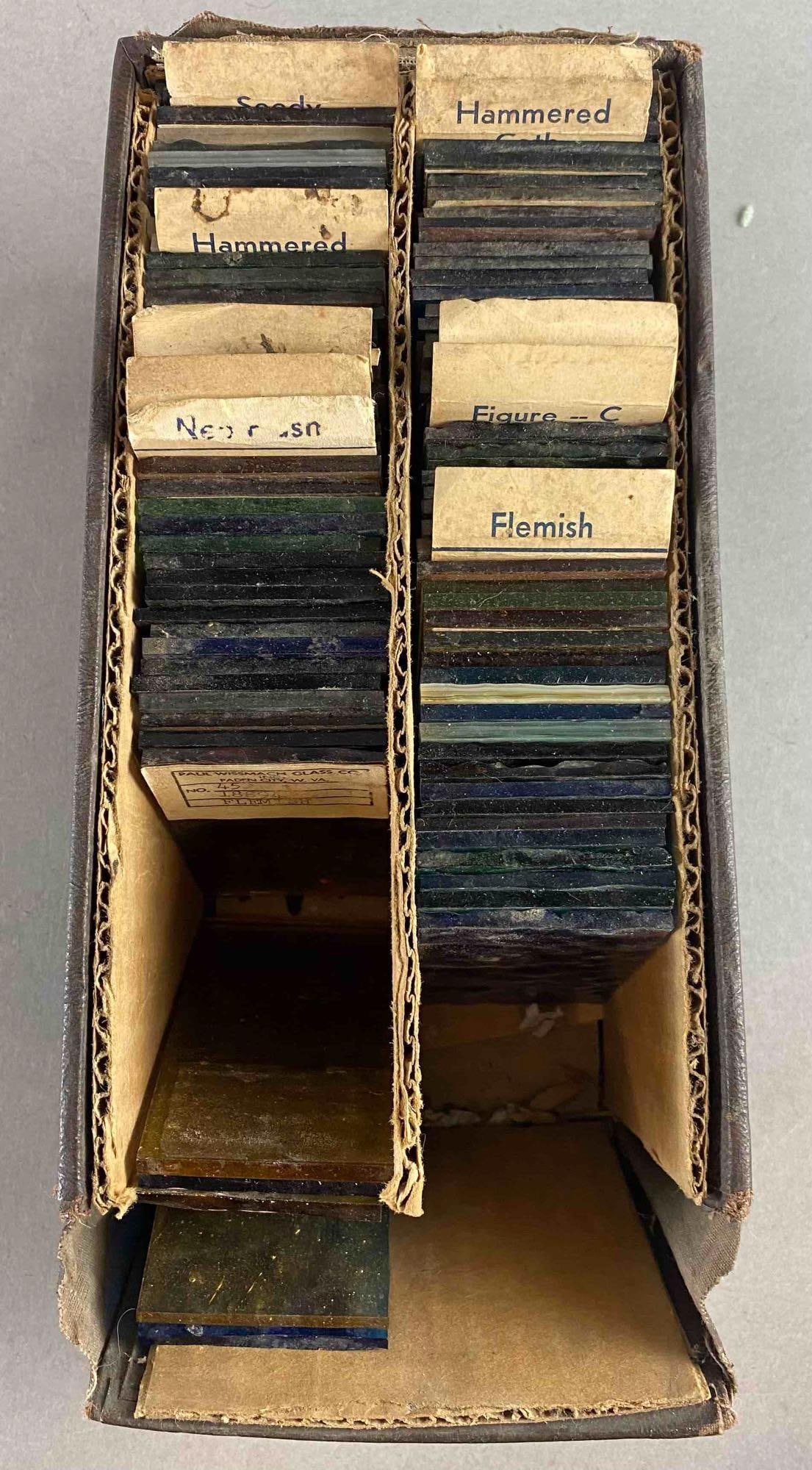 Larg Group of Vintage Paul Wissmach Co. Sample Sheet Glass: In-House Shipping Option: If you would like to use our in-house shipping service, please select “Arrange My Own Shipping” when paying your invoice. After payment, our in-house shipping team wi