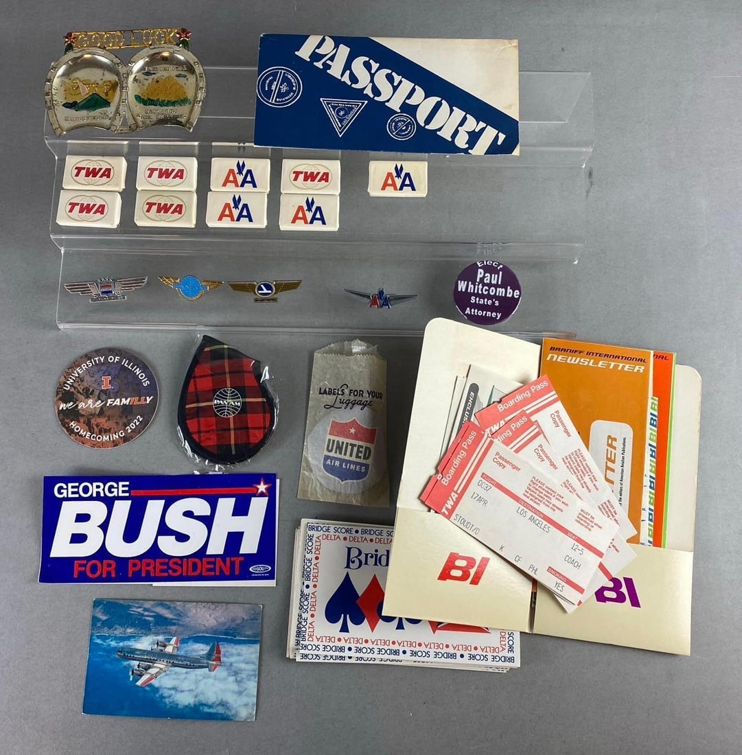 Group of Vintage Airline Memorabilia: In-House Shipping Option: If you would like to use our in-house shipping service, please select “Arrange My Own Shipping” when paying your invoice. After payment, our in-house shipping team wi