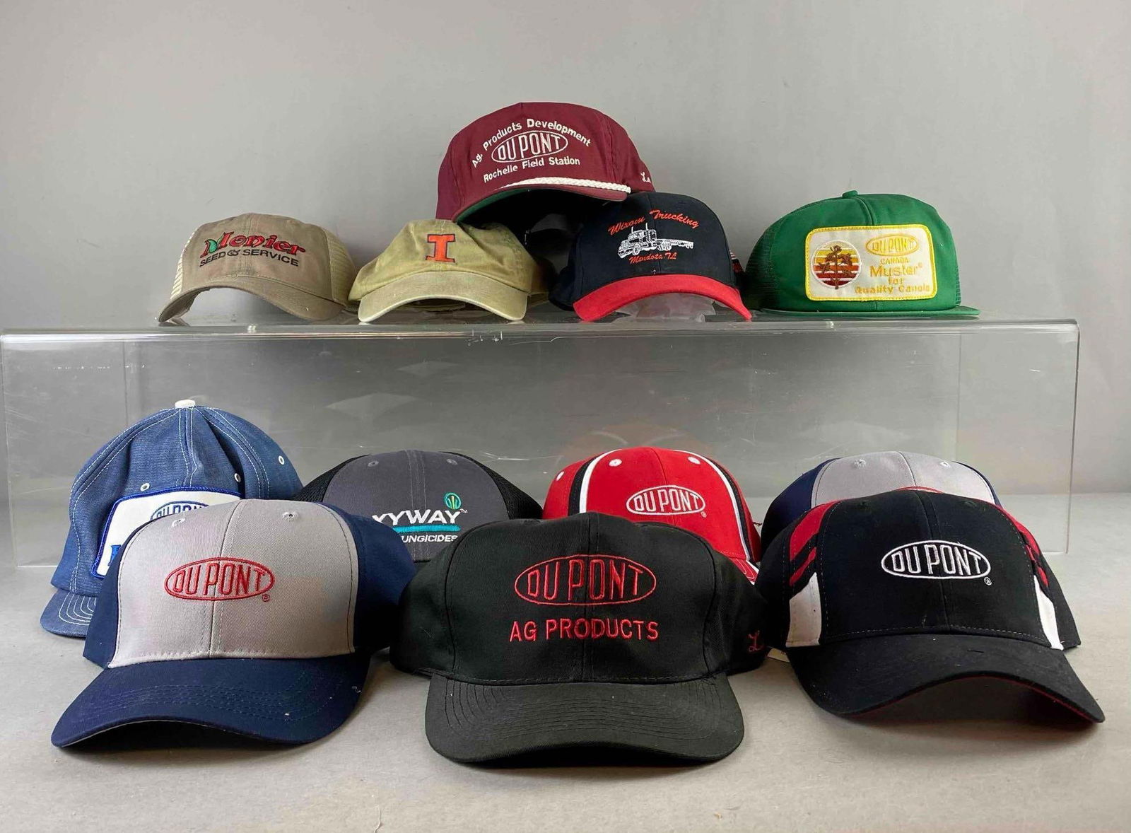Group of Vintage DuPont Baseball Caps and More: In-House Shipping Option: If you would like to use our in-house shipping service, please select “Arrange My Own Shipping” when paying your invoice. After payment, our in-house shipping team wi