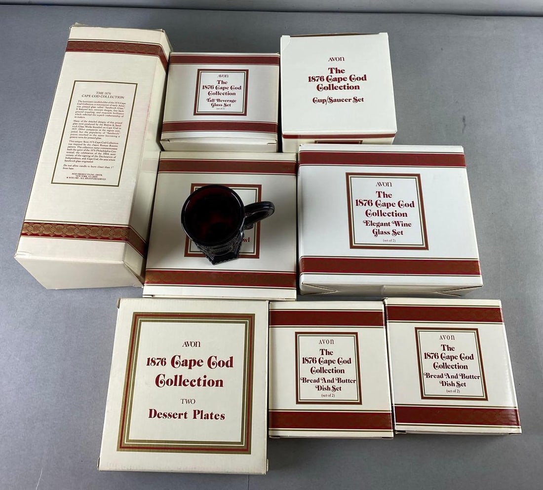 Group of Vintage Avon 1876 Cape Cod Collection Glassware: In-House Shipping Option: If you would like to use our in-house shipping service, please select “Arrange My Own Shipping” when paying your invoice. After payment, our in-house shipping team wi