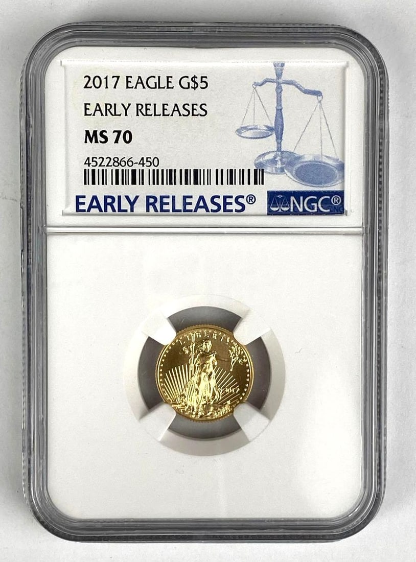2017 American Gold Eagle $5 1/10th oz NGC Graded MS70: In-House Shipping Option: If you would like to use our in-house shipping service, please select “Arrange My Own Shipping” when paying your invoice. After payment, our in-house shipping team wi