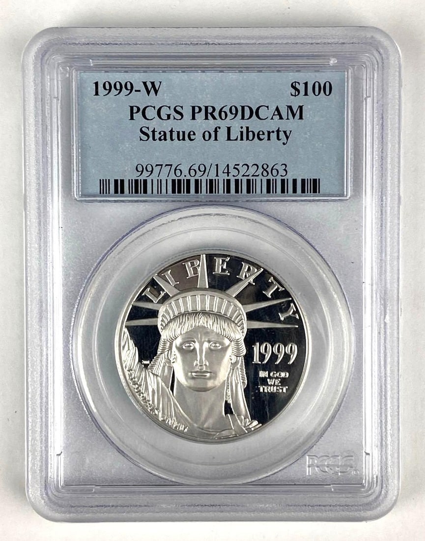 1999 W US $100 American Eagle 1 oz .9995 Platinum PCGS Graded PR69DCAM: In-House Shipping Option: If you would like to use our in-house shipping service, please select “Arrange My Own Shipping” when paying your invoice. After payment, our in-house shipping team wi