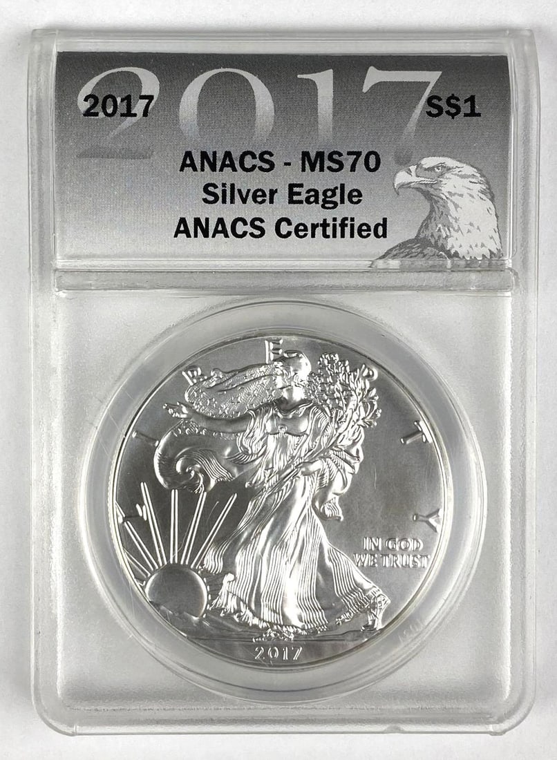 2017 US $1 American Silver Eagle ANACS Graded MS70 (1 of 2)