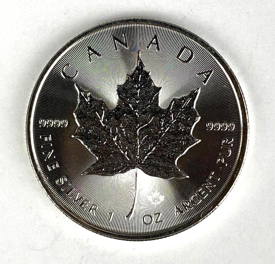 2023 Canada $5 Maple Leaf with Maple Leaf Privy 1 oz 9999 Fine Silver Coin (1 of 2)
