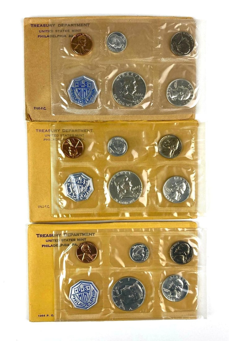 Group of 3 US Mint Philadelphia Coin Proof Sets (1 of 2)