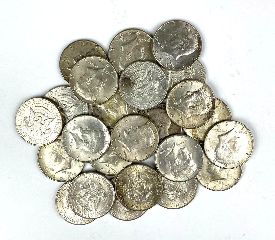 Group of 24 1964 US Kennedy Silver Half Dollars: In-House Shipping Option: If you would like to use our in-house shipping service, please select “Arrange My Own Shipping” when paying your invoice. After payment, our in-house shipping team wi