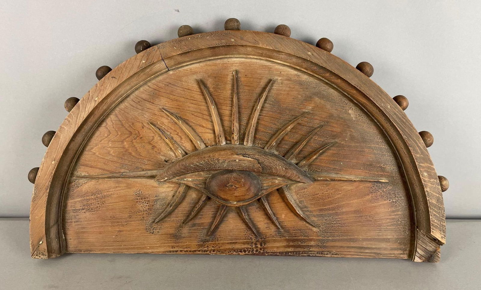 Antique Carved Wood Eye of Providence Plaque (1 of 4)