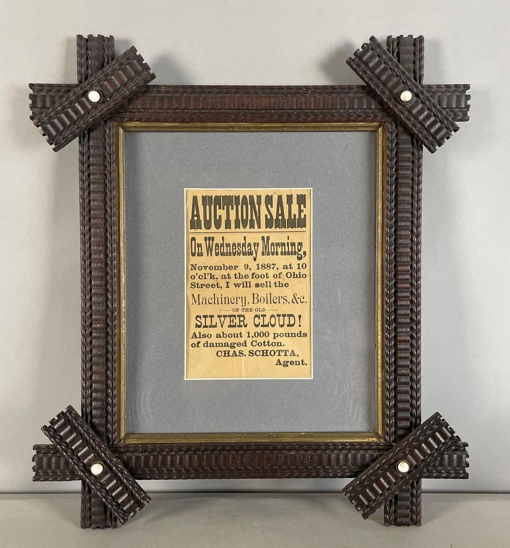 1887 Auction Sale Paper Advertising Sign: In-House Shipping Option: If you would like to use our in-house shipping service, please select “Arrange My Own Shipping” when paying your invoice. After payment, our in-house shipping team wi