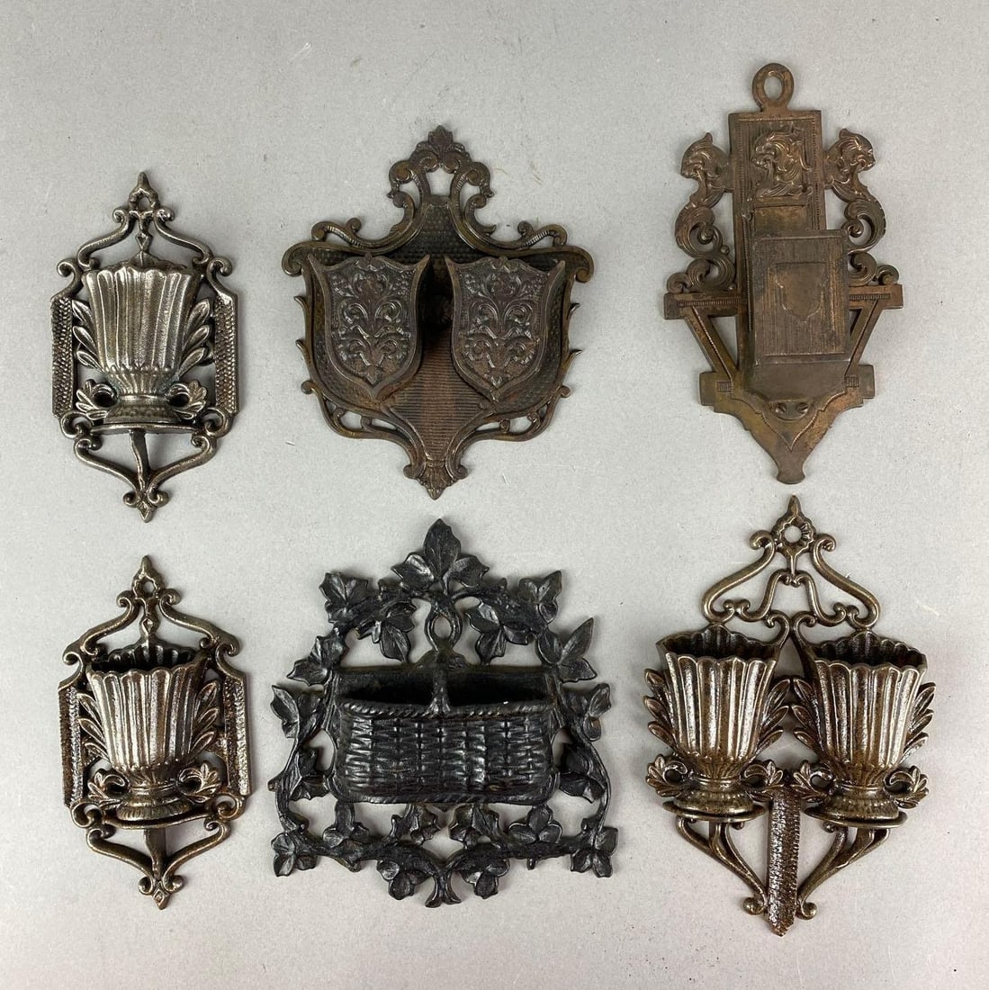 Group of 6 Cast Iron Match Safes (1 of 2)