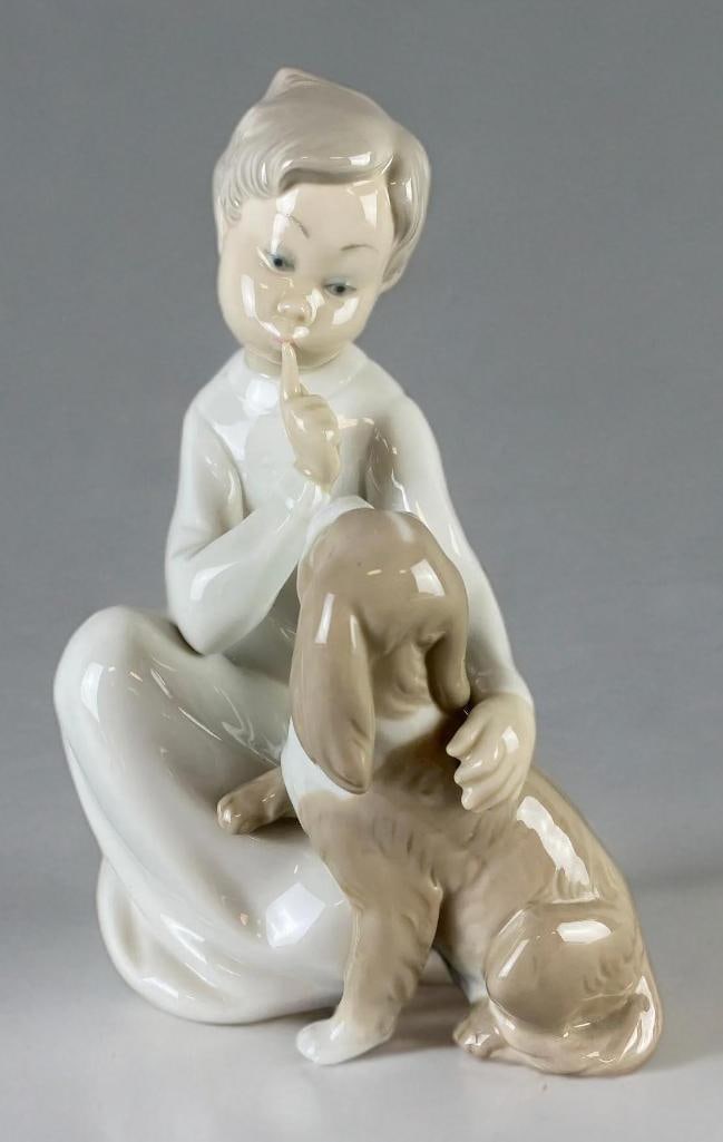 Vintage Lladro “Boy with Dog ?? Porcelain Sculpture (1 of 4)