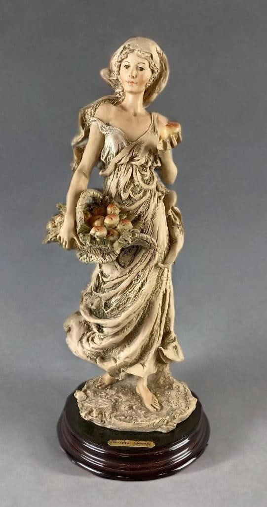 Vintage Giuseppe Armani “Woman With Fruit?? Sculpture: In-House Shipping Option: If you would like to use our in-house shipping service, please select “Arrange My Own Shipping” when paying your invoice. After payment, our in-house shipping team wi