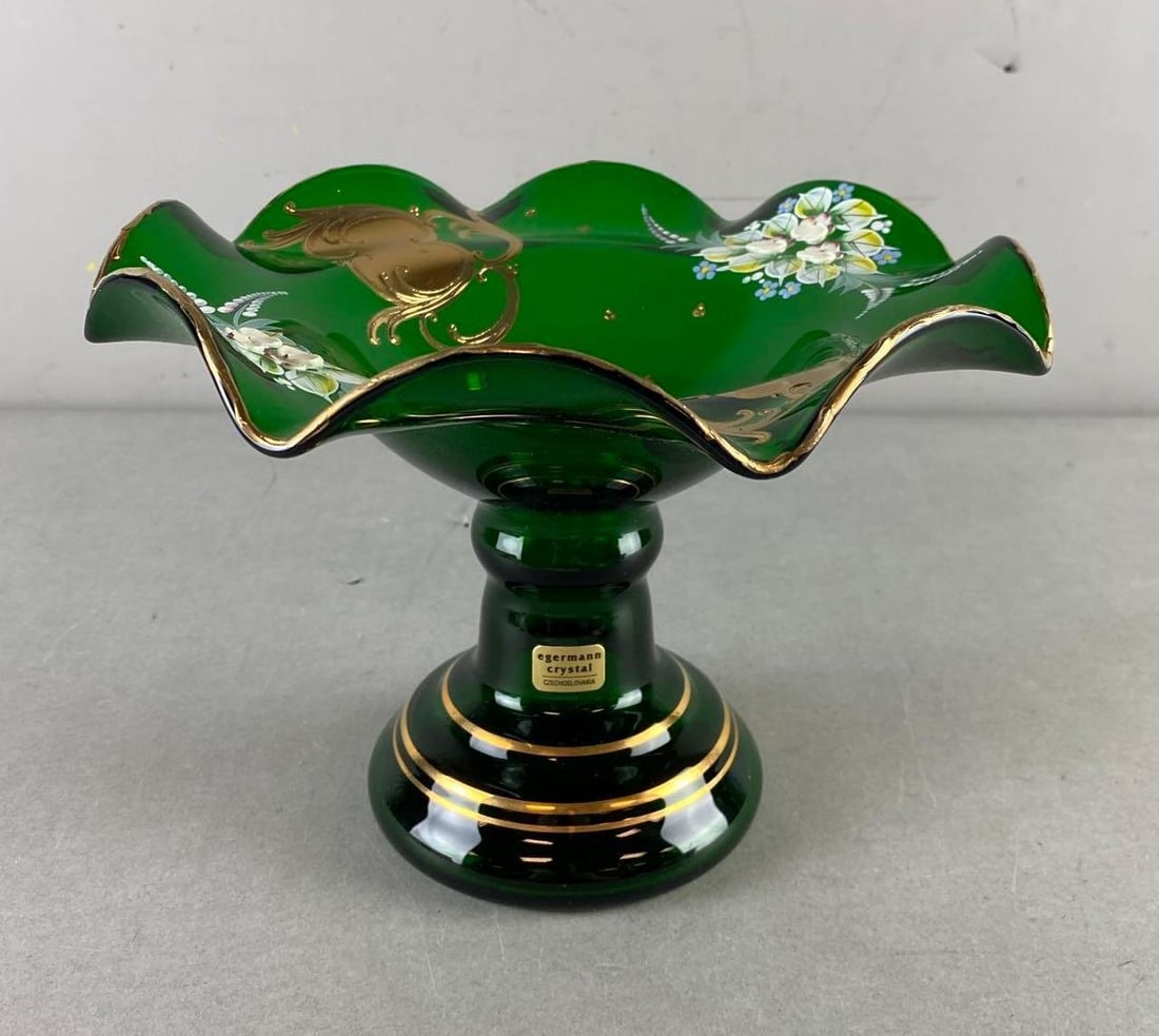 Vintage Bohemian Egermann Pedestal Bowl (1 of 3)