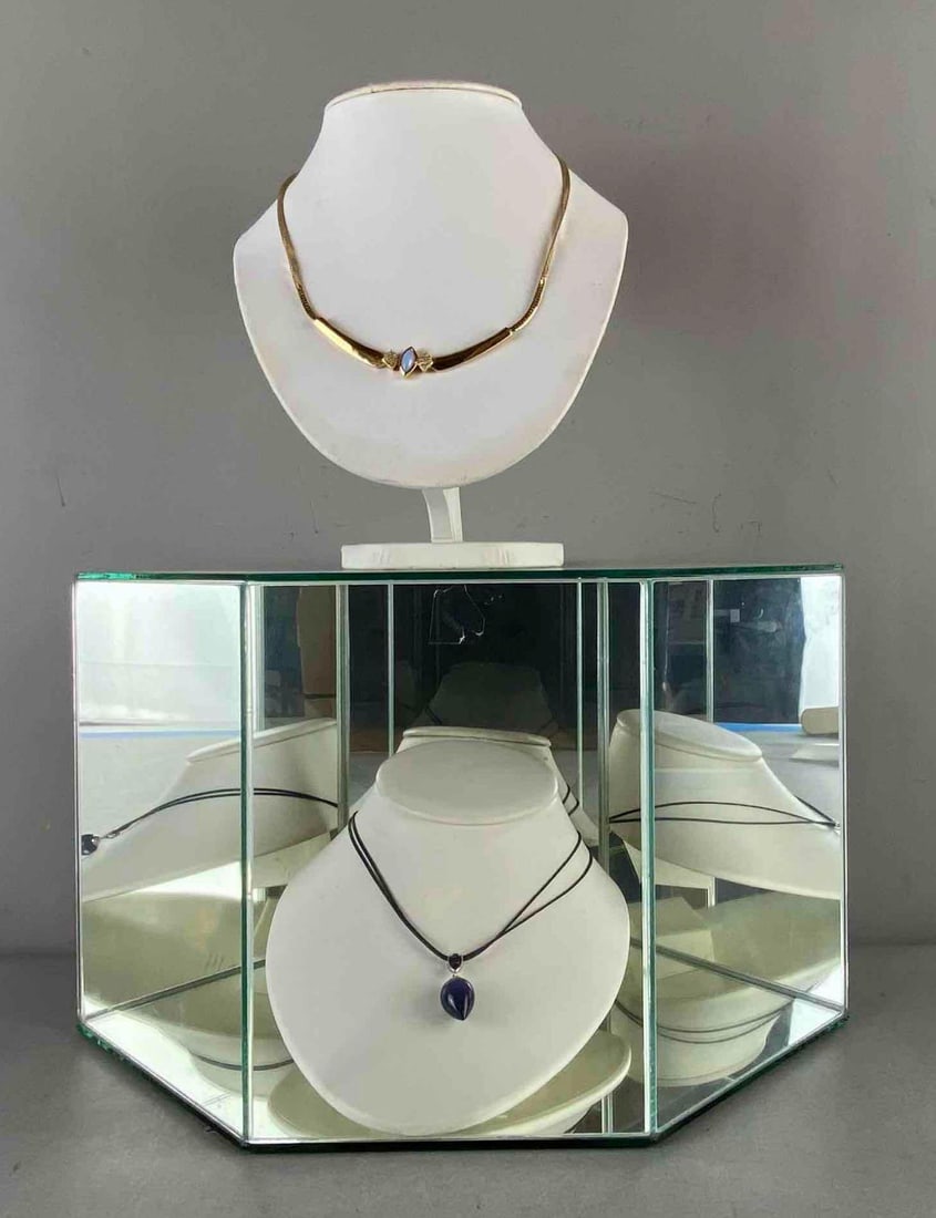 Group of 2 Necklaces with Display Stands: In-House Shipping Option: If you would like to use our in-house shipping service, please select “Arrange My Own Shipping” when paying your invoice. After payment, our in-house shipping team wi