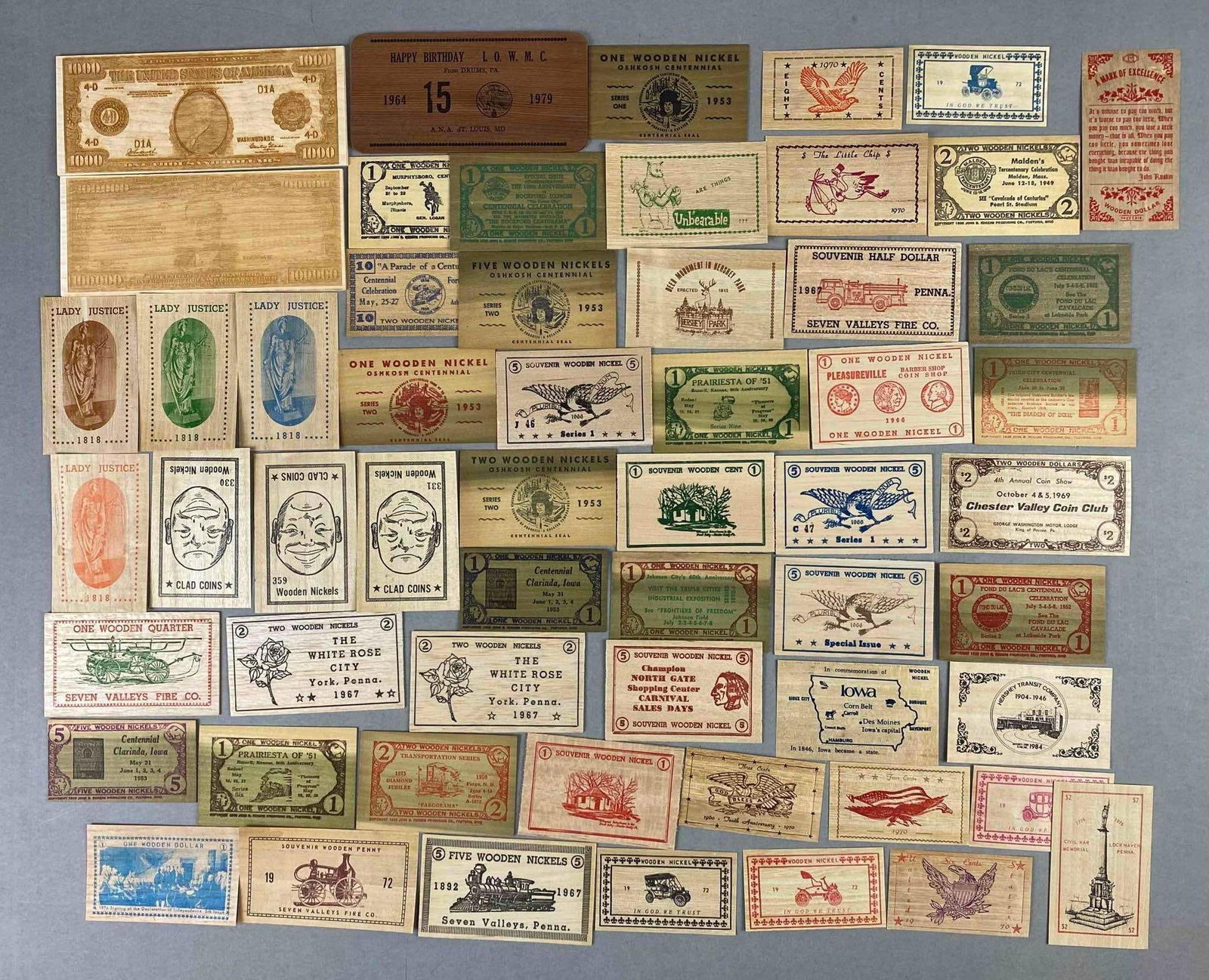 Big Group of Vintage Souvenir Wooden Nickels and More: In-House Shipping Option: If you would like to use our in-house shipping service, please select “Arrange My Own Shipping” when paying your invoice. After payment, our in-house shipping team