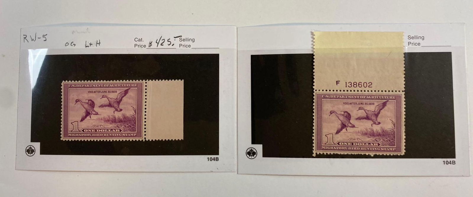 Group of 2 Vintage Migratory Bird Hunting Stamps: In-House Shipping Option: If you would like to use our in-house shipping service, please select “Arrange My Own Shipping” when paying your invoice. After payment, our in-house shipping team wi