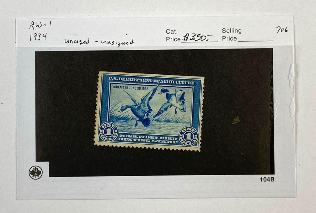 Vintage 1934 Migratory Bird Hunting Stamp: In-House Shipping Option: If you would like to use our in-house shipping service, please select “Arrange My Own Shipping” when paying your invoice. After payment, our in-house shipping team wi