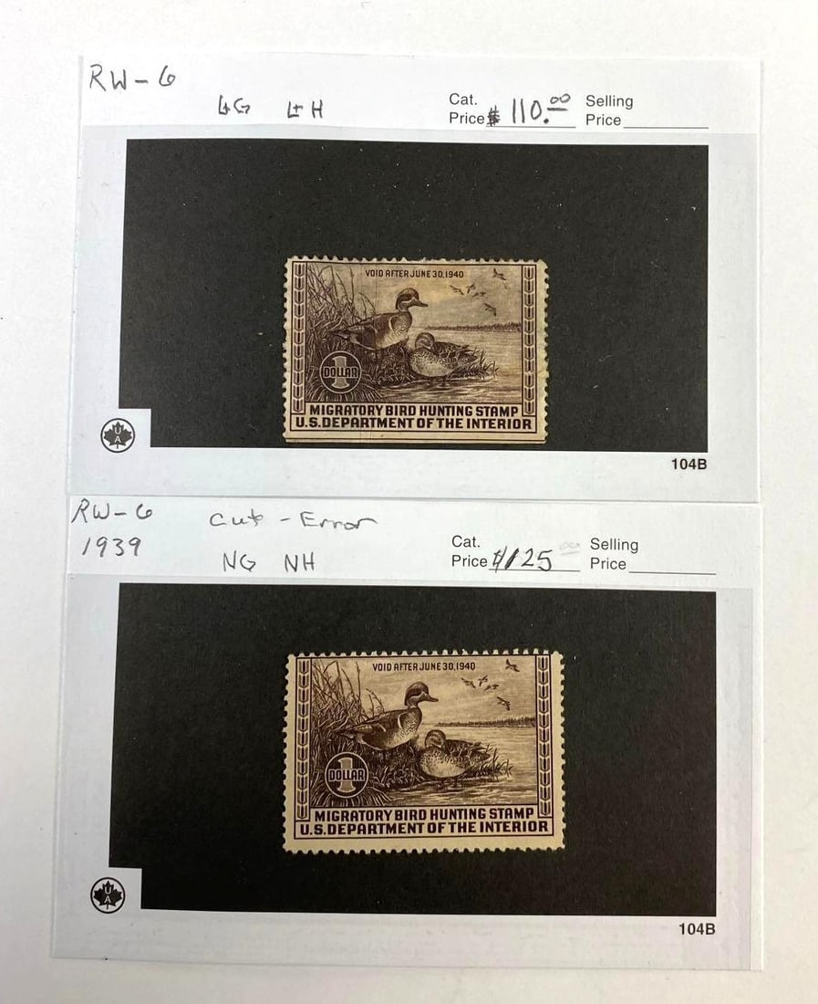 Group of 2 Vintage 1939 Migratory Bird Hunting Stamp: In-House Shipping Option: If you would like to use our in-house shipping service, please select “Arrange My Own Shipping” when paying your invoice. After payment, our in-house shipping team wi