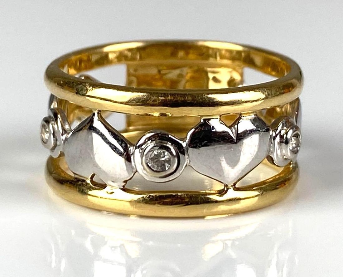 Signed 14K Yellow/White Gold Heart Ring: In-House Shipping Option: If you would like to use our in-house shipping service, please select “Arrange My Own Shipping” when paying your invoice. After payment, our in-house shipping team