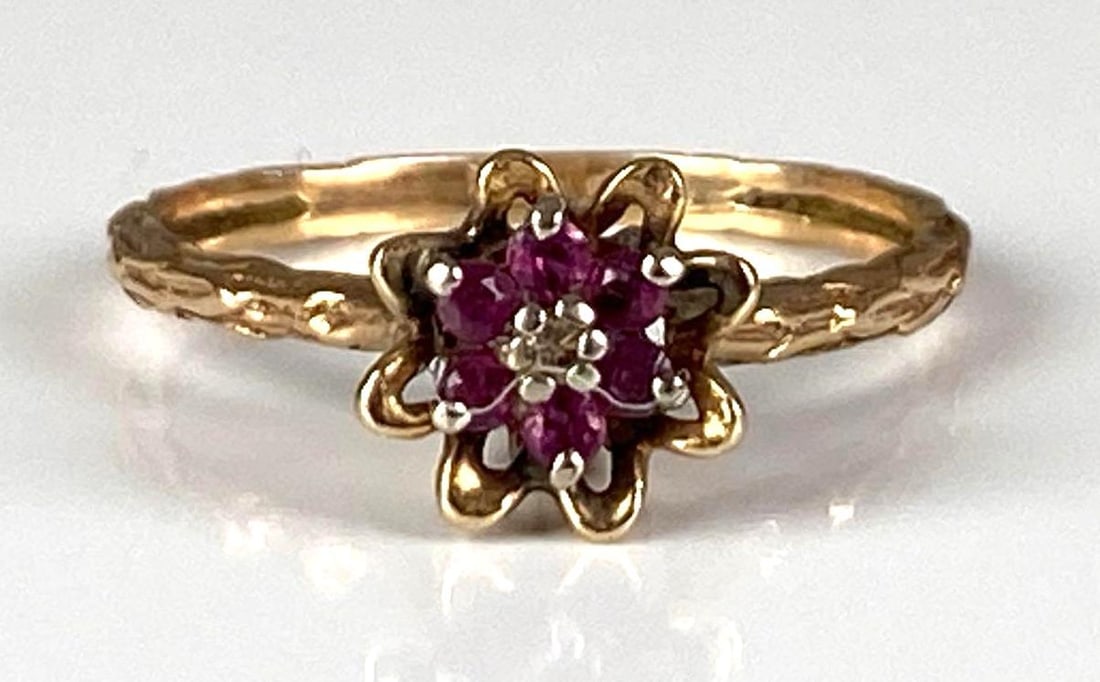 10K Yellow Gold Ruby Floral Ring: In-House Shipping Option: If you would like to use our in-house shipping service, please select “Arrange My Own Shipping” when paying your invoice. After payment, our in-house shipping team wi