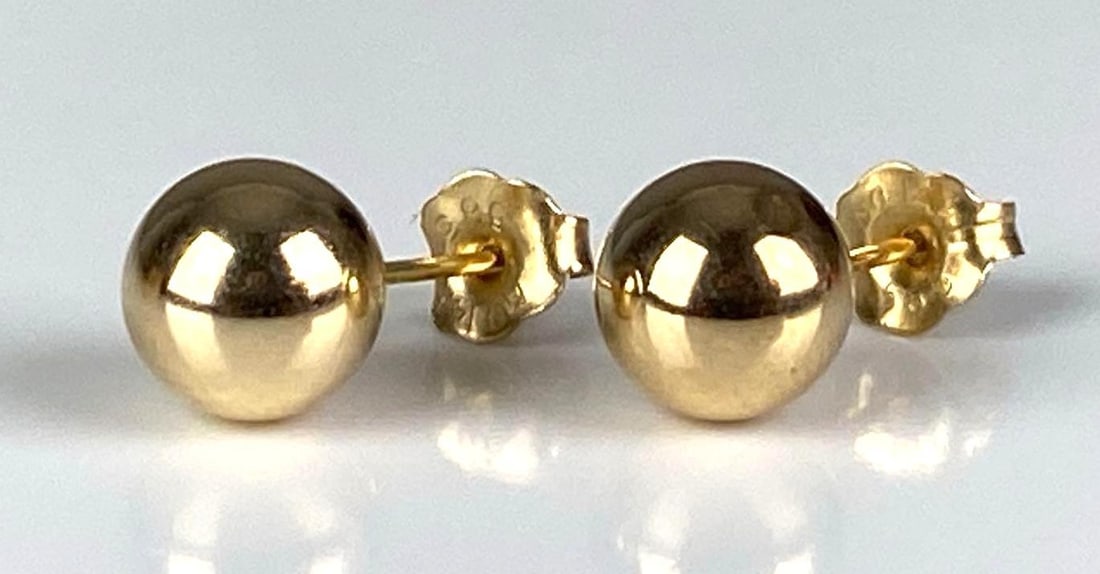 Pair of 14K Yellow Gold Stud Earrings (1 of 2)