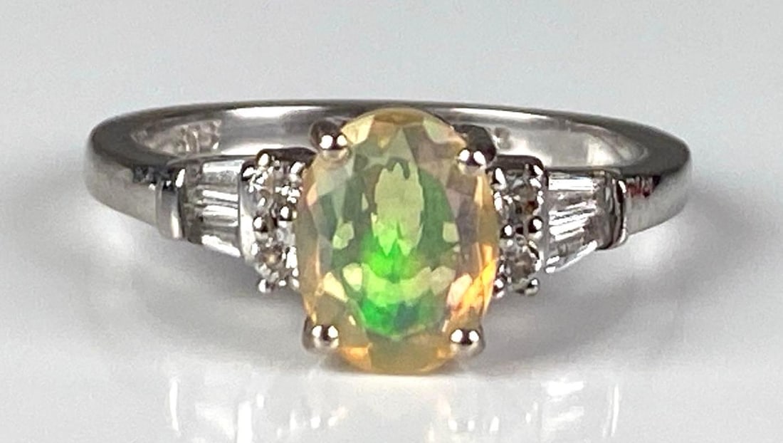 Signed STS Sterling Silver Opal and Gray Spinel Ring: In-House Shipping Option: If you would like to use our in-house shipping service, please select “Arrange My Own Shipping” when paying your invoice. After payment, our in-house shipping team wi
