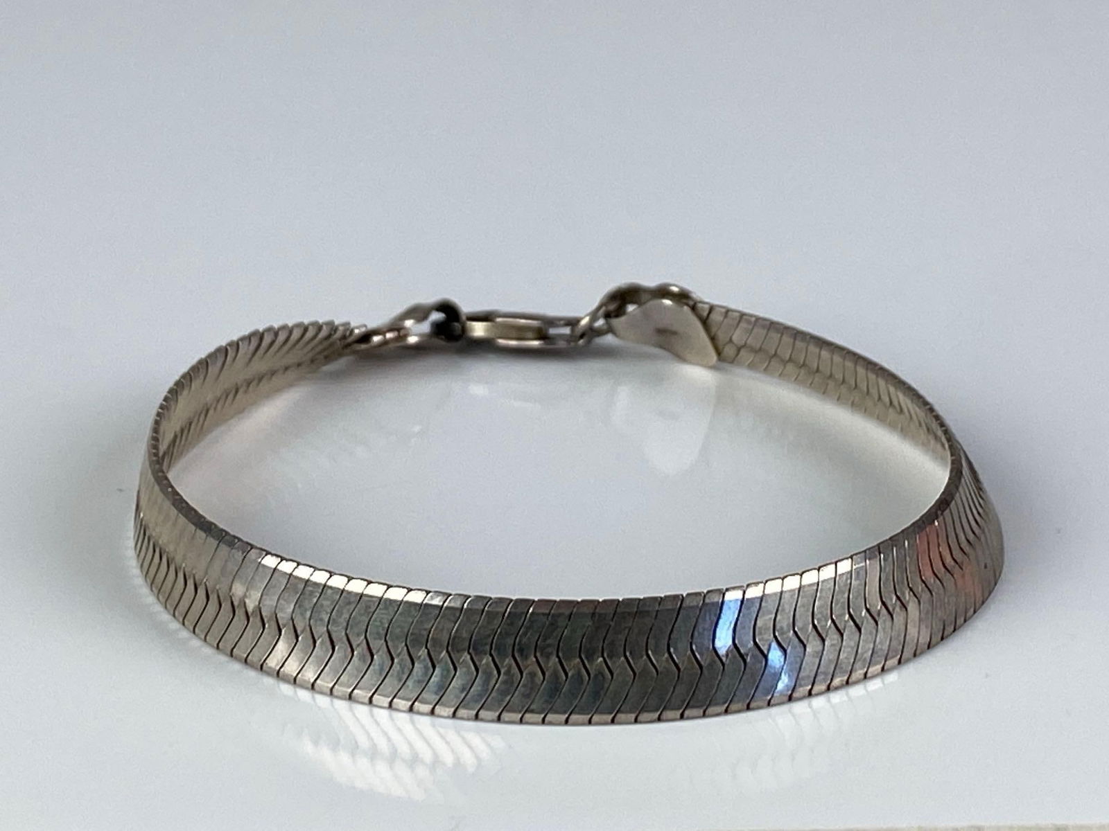 Canadian Sterling Silver Herringbone Bracelet (1 of 3)