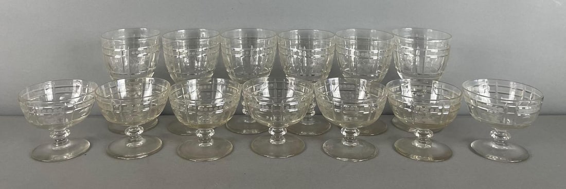 Group of Vintage Etched Cut Glass Stemware (1 of 3)