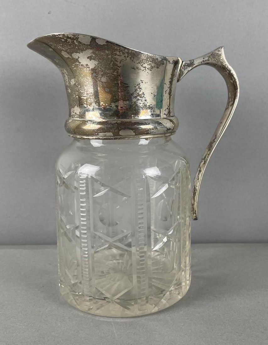 Vintage Cut Glass and Silver Plate Pitcher: In-House Shipping Option: If you would like to use our in-house shipping service, please select “Arrange My Own Shipping” when paying your invoice. After payment, our in-house shipping team wi