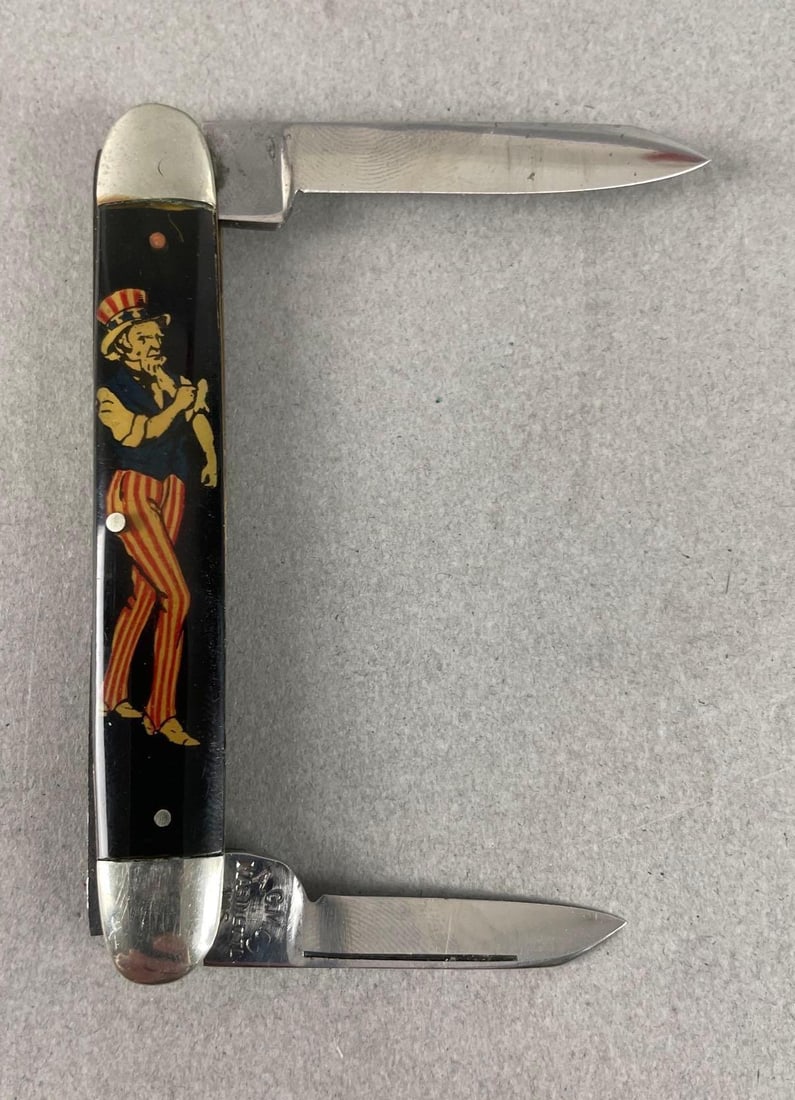Vintage Acme Uncle Sam Folding Knife: In-House Shipping Option: If you would like to use our in-house shipping service, please select “Arrange My Own Shipping” when paying your invoice. After payment, our in-house shipping team wi