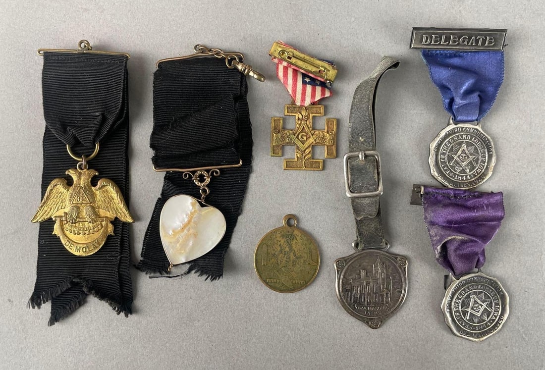 Group of Vintage Masonic Fraternal Medals: In-House Shipping Option: If you would like to use our in-house shipping service, please select “Arrange My Own Shipping” when paying your invoice. After payment, our in-house shipping team wi