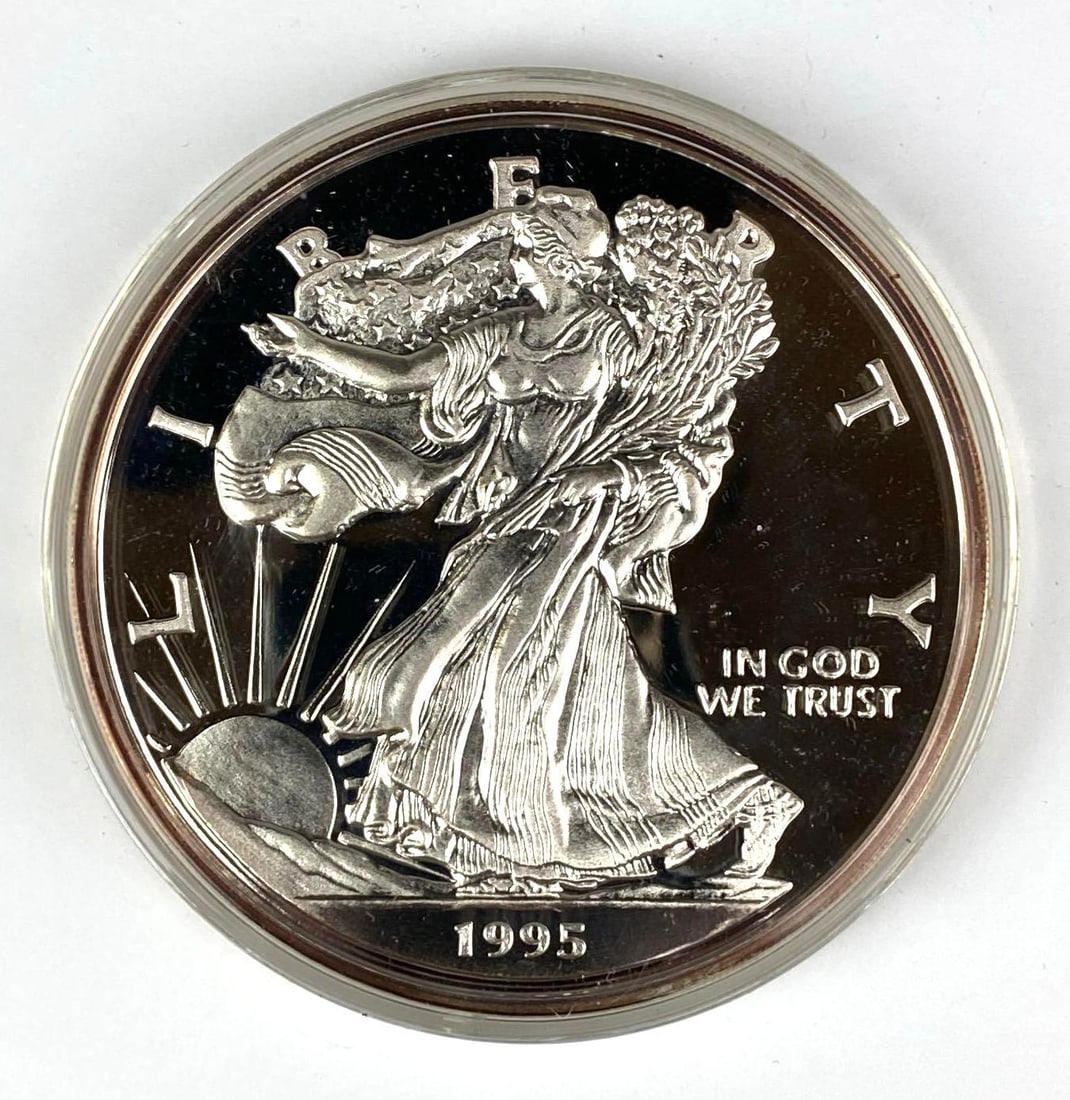 1995 The Washington Mint American Silver Eagle 8 oz .999 Fine Silver Round (1 of 4)