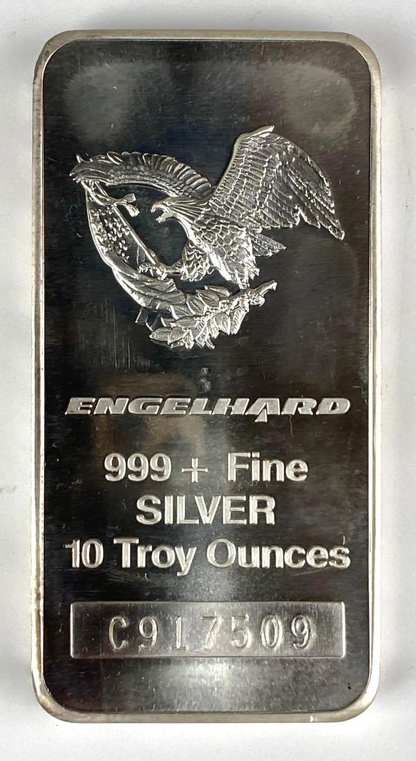 Engelhard Eagle 10 oz 999 Fine Silver Ingot/ Bar (1 of 2)