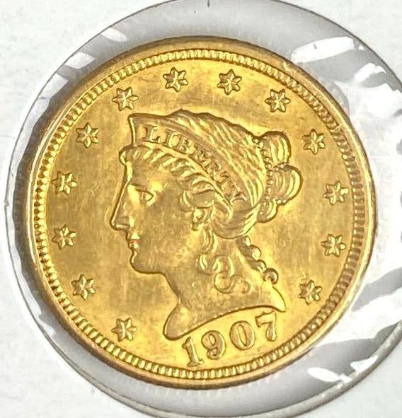 1907 US $2.50 Liberty Head Gold Coin (1 of 2)