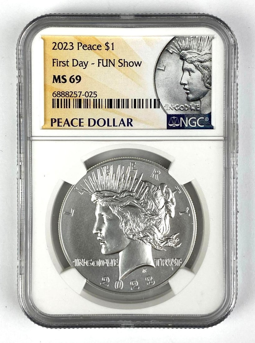 2023 US $1 Peace Silver Dollar NGC Graded MS69: In-House Shipping Option: If you would like to use our in-house shipping service, please select “Arrange My Own Shipping” when paying your invoice. After payment, our in-house shipping team wi